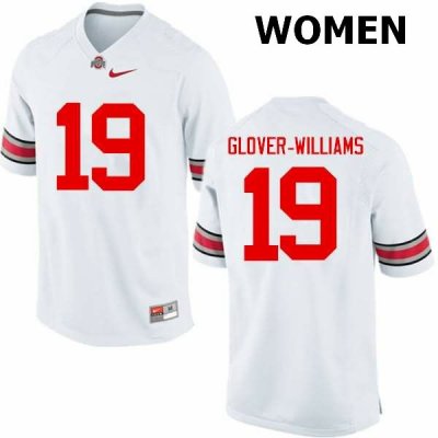 NCAA Ohio State Buckeyes Women's #19 Eric Glover-Williams White Nike Football College Jersey BMZ7045WF